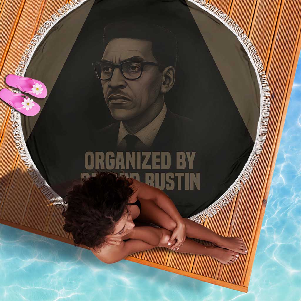 Bayard Rustin Beach Blanket with March on Washington Design Civil Rights Organizer Tribute - African Pride