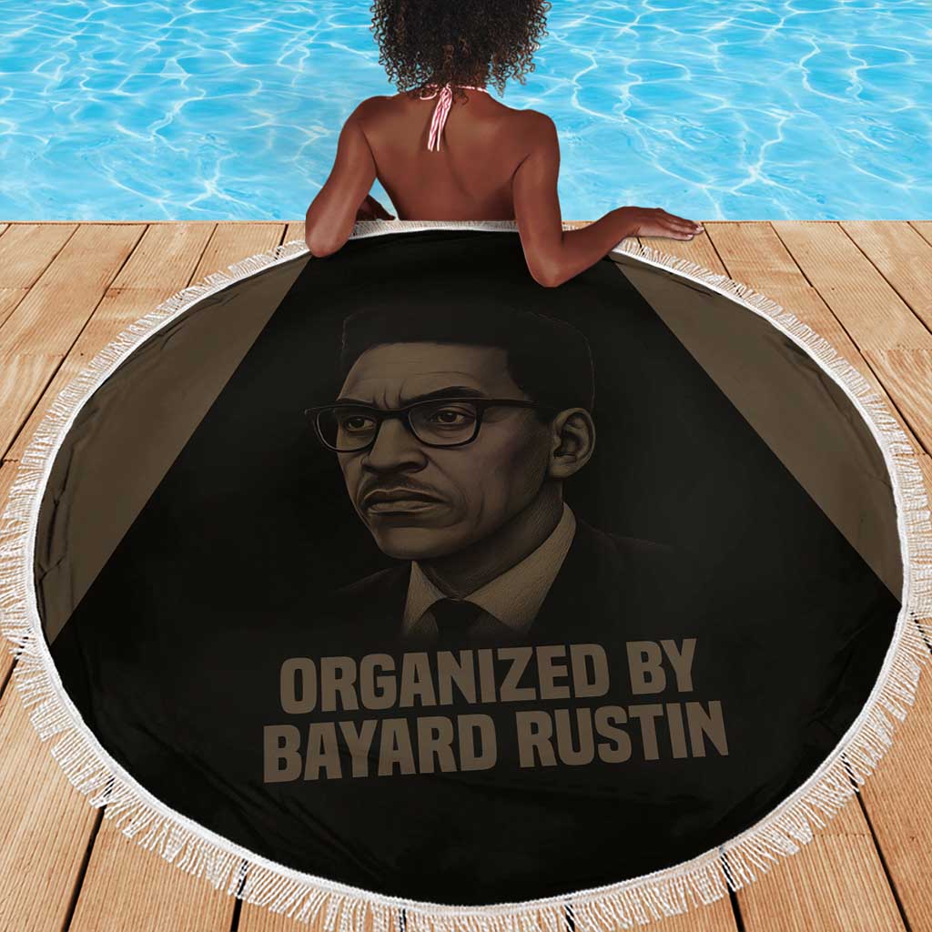 Bayard Rustin Beach Blanket with March on Washington Design Civil Rights Organizer Tribute - African Pride