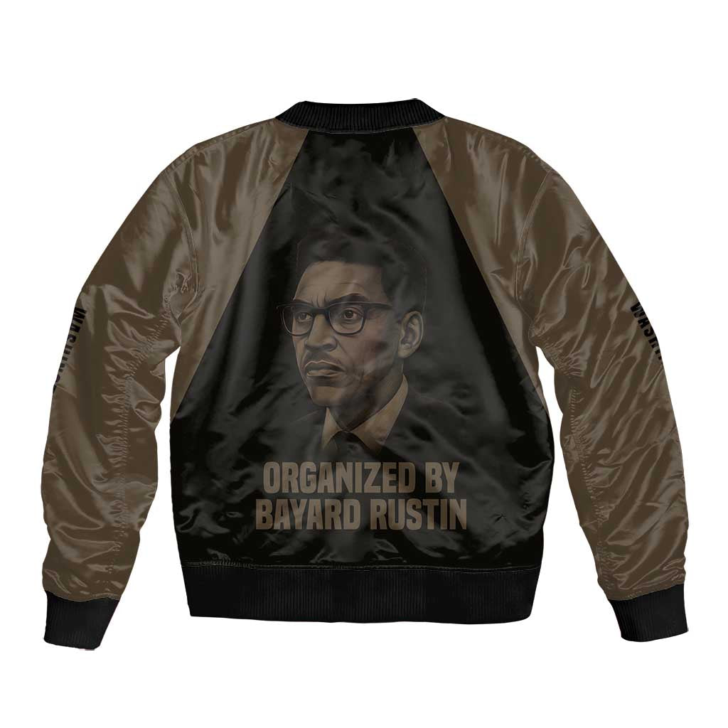 Bayard Rustin Bomber Jacket with March on Washington Design Civil Rights Organizer Tribute - African Pride