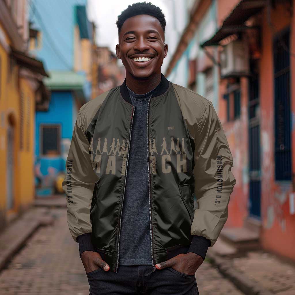 Bayard Rustin Bomber Jacket with March on Washington Design Civil Rights Organizer Tribute - African Pride