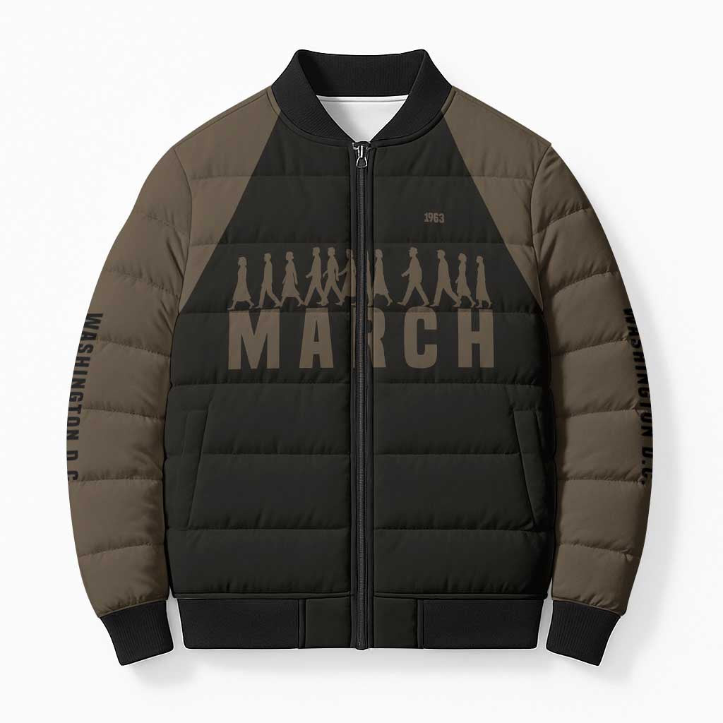 Bayard Rustin Bomber Puffer Jacket with March on Washington Design Civil Rights Organizer Tribute - African Pride