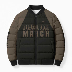 Bayard Rustin Bomber Puffer Jacket with March on Washington Design Civil Rights Organizer Tribute - African Pride