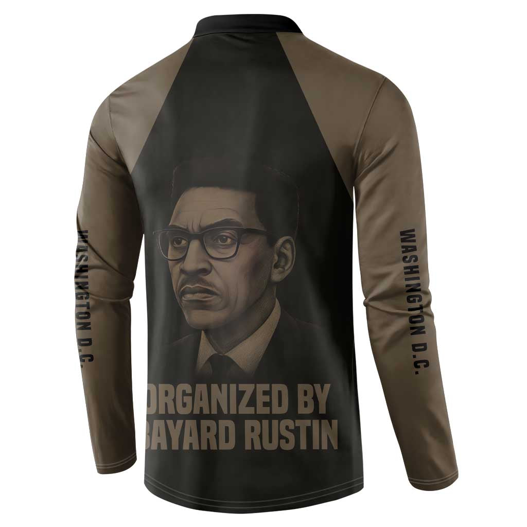Bayard Rustin Button Sweatshirt with March on Washington Design Civil Rights Organizer Tribute