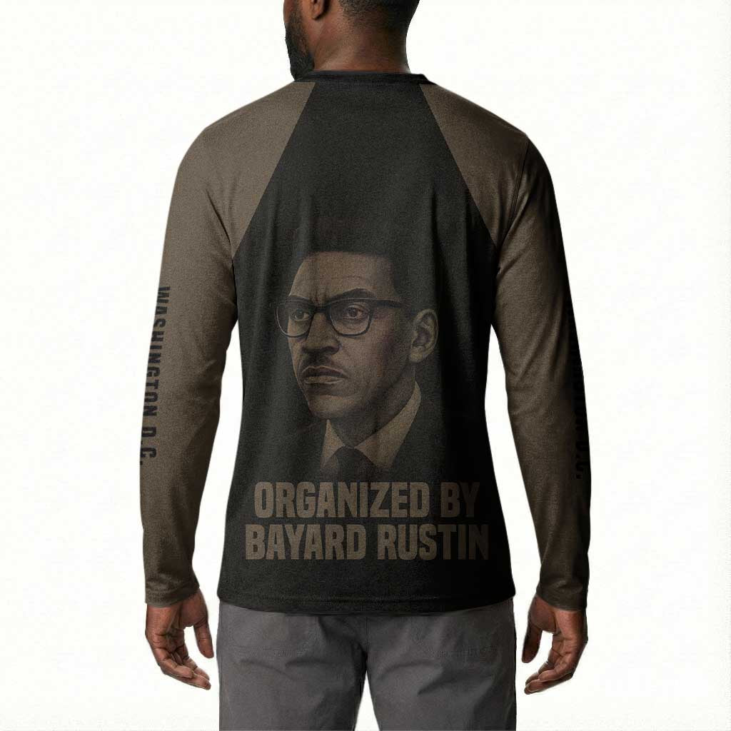 Bayard Rustin Button Sweatshirt with March on Washington Design Civil Rights Organizer Tribute