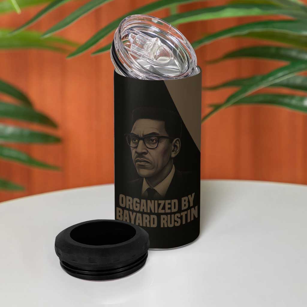 Bayard Rustin 4 in 1 Can Cooler Tumbler with March on Washington Design Civil Rights Organizer Tribute - African Pride