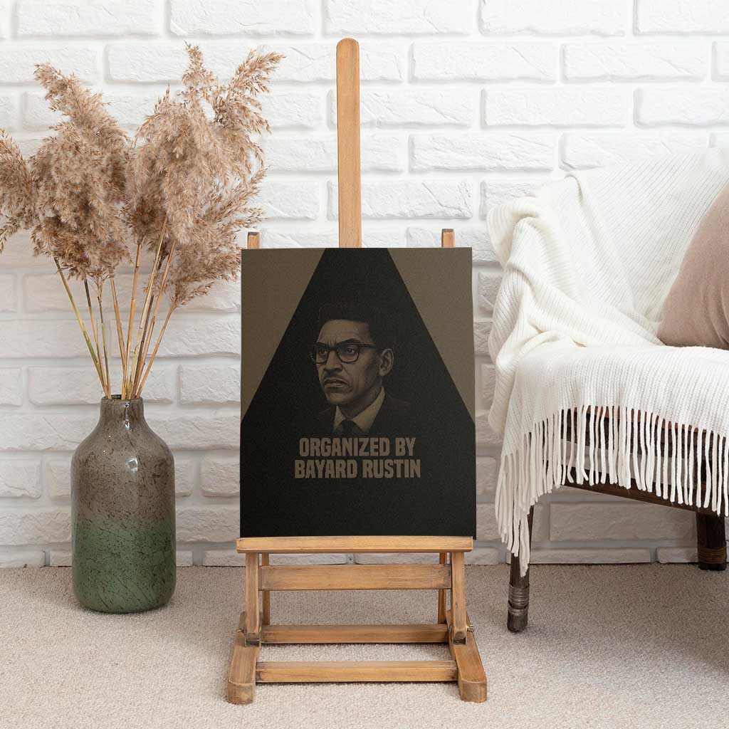 Bayard Rustin Canvas Wall Art with March on Washington Design Civil Rights Organizer Tribute - African Pride
