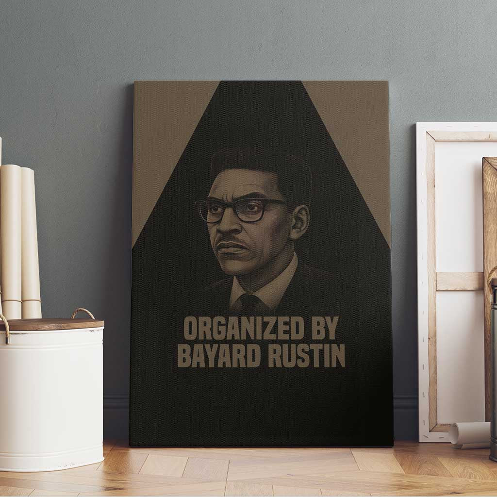 Bayard Rustin Canvas Wall Art with March on Washington Design Civil Rights Organizer Tribute - African Pride