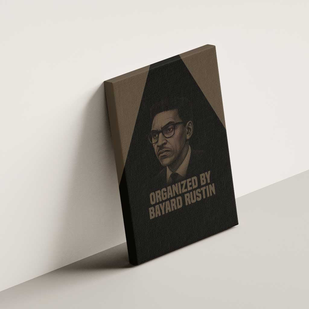 Bayard Rustin Canvas Wall Art with March on Washington Design Civil Rights Organizer Tribute - African Pride