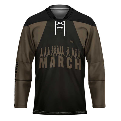 Bayard Rustin Hockey Jersey with March on Washington Design Civil Rights Organizer Tribute - African Pride