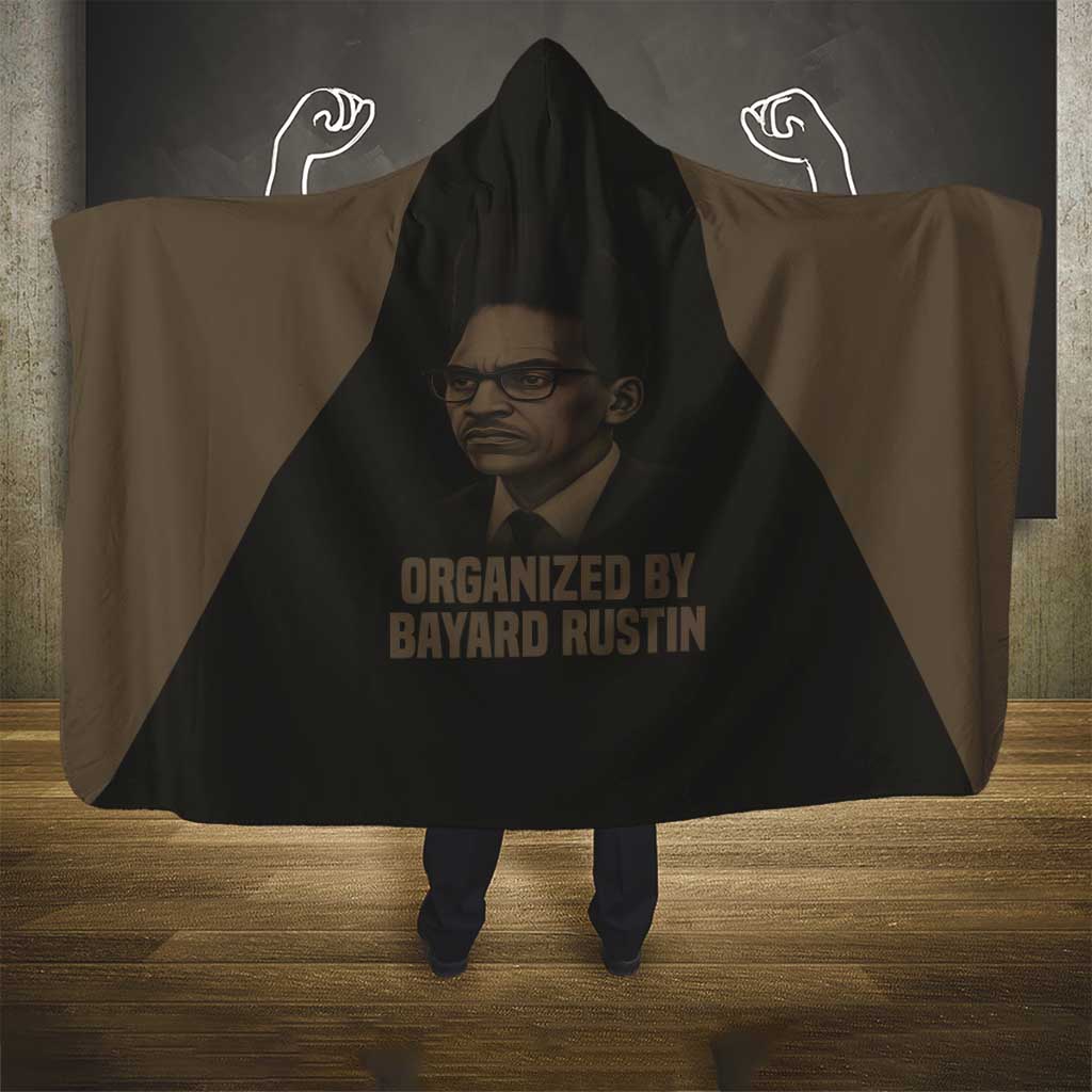 Bayard Rustin Hooded Blanket with March on Washington Design Civil Rights Organizer Tribute - African Pride