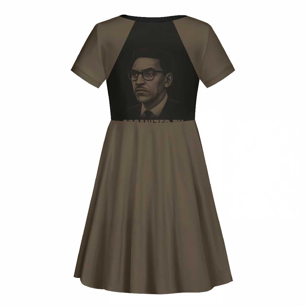 Bayard Rustin Kid Short Sleeve Dress with March on Washington Design Civil Rights Organizer Tribute - African Pride
