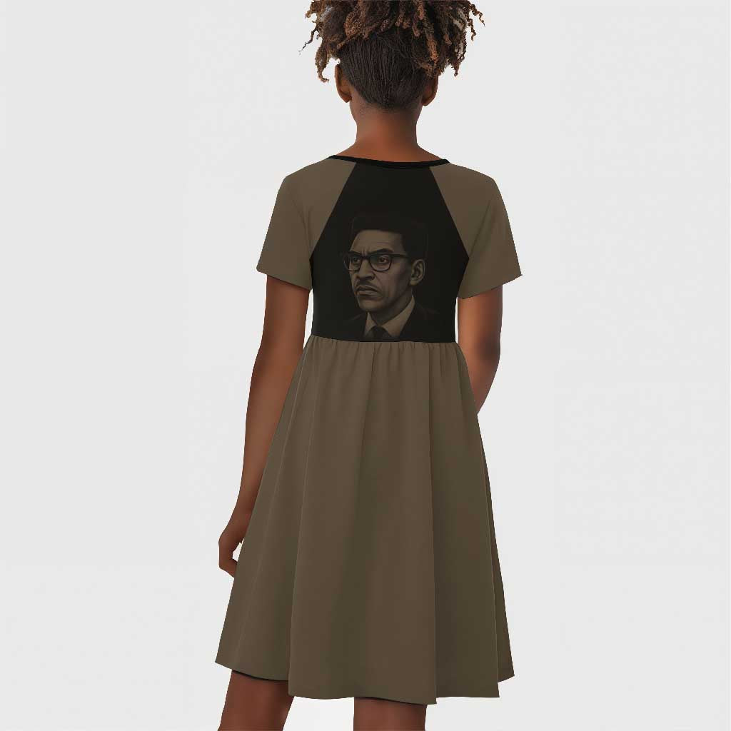 Bayard Rustin Kid Short Sleeve Dress with March on Washington Design Civil Rights Organizer Tribute - African Pride