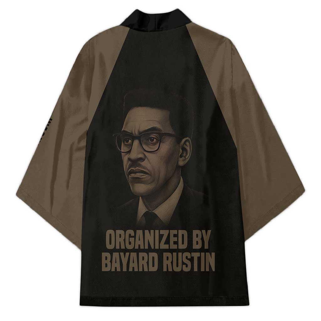 Bayard Rustin Kimono with March on Washington Design Civil Rights Organizer Tribute - African Pride