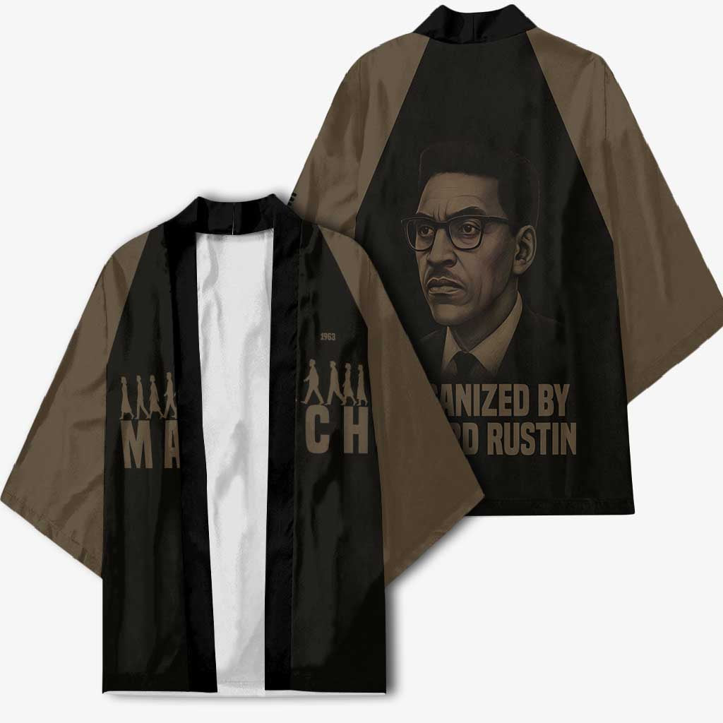 Bayard Rustin Kimono with March on Washington Design Civil Rights Organizer Tribute - African Pride