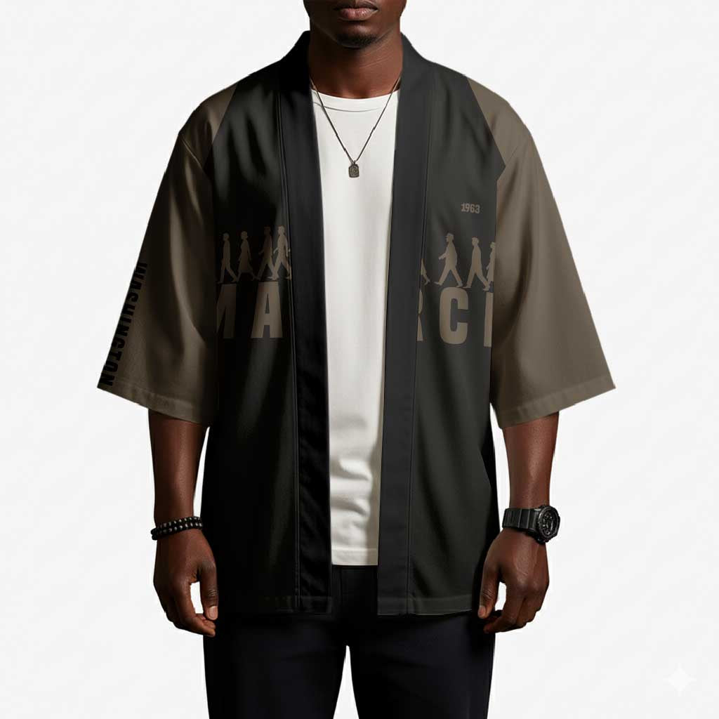 Bayard Rustin Kimono with March on Washington Design Civil Rights Organizer Tribute - African Pride