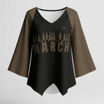 Bayard Rustin Kimono Sleeve Blouse with March on Washington Design Civil Rights Organizer Tribute - African Pride