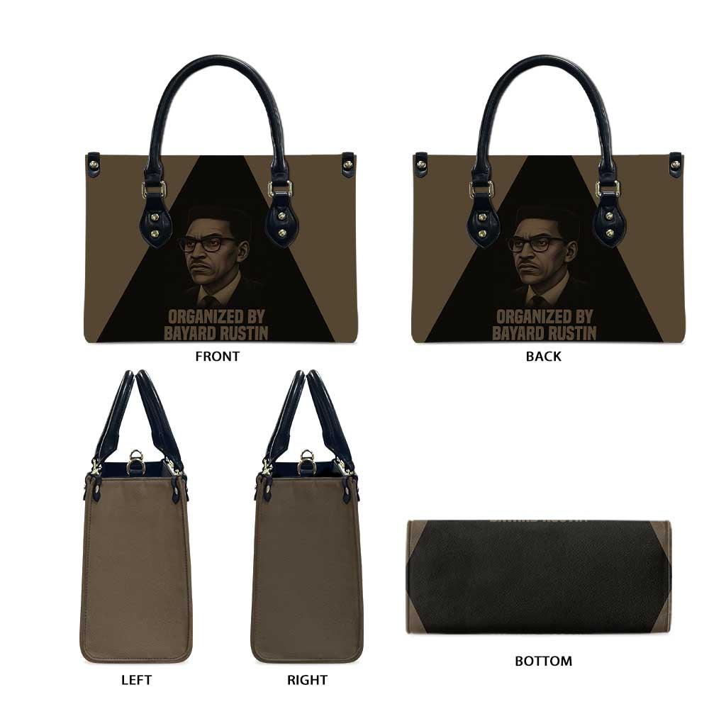 Bayard Rustin Leather Bag with March on Washington Design Civil Rights Organizer Tribute - African Pride