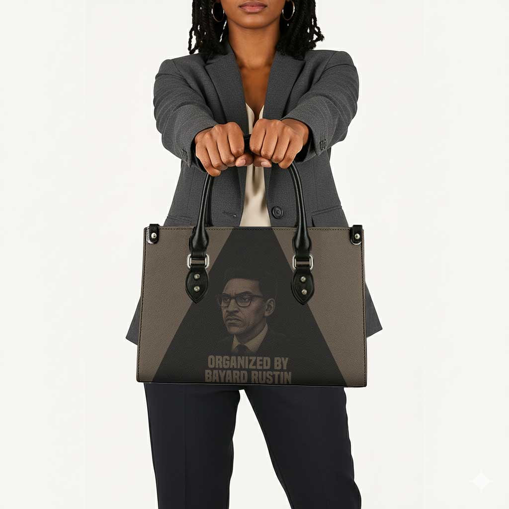 Bayard Rustin Leather Bag with March on Washington Design Civil Rights Organizer Tribute - African Pride