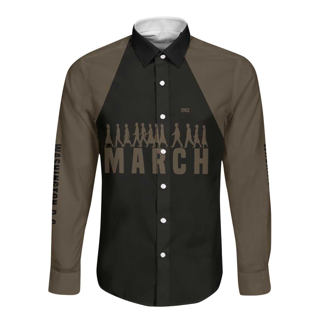 Bayard Rustin Long Sleeve Button Shirt with March on Washington Design Civil Rights Organizer Tribute - African Pride