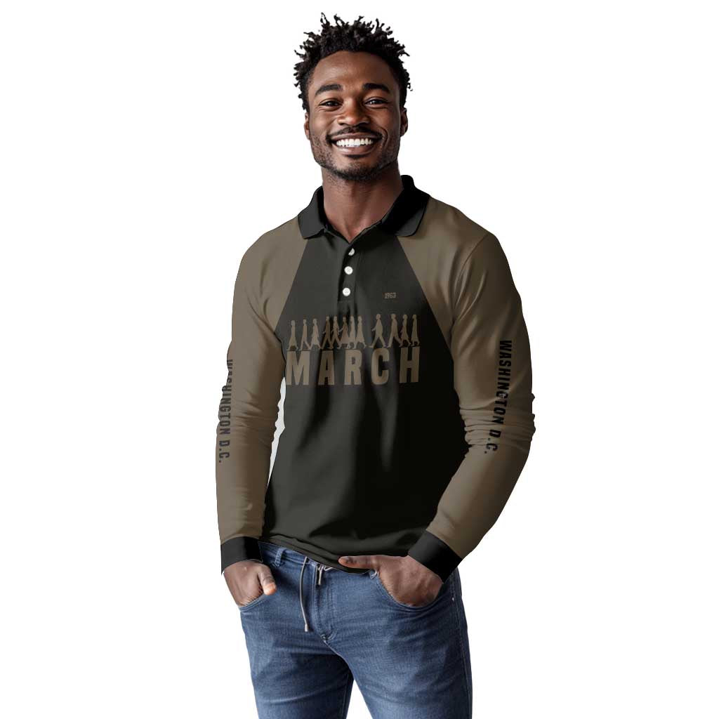Bayard Rustin Long Sleeve Polo Shirt with March on Washington Design Civil Rights Organizer Tribute - African Pride