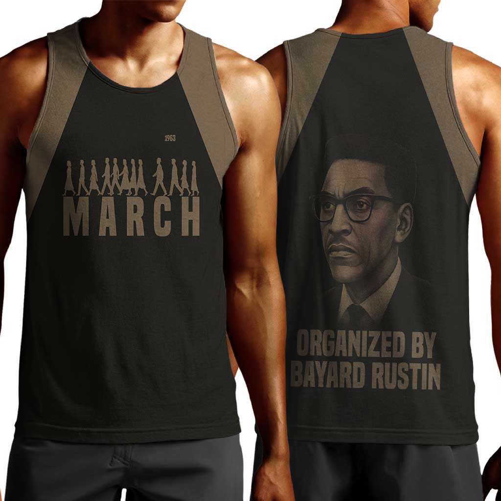 Bayard Rustin Men Tank Top with March on Washington Design Civil Rights Organizer Tribute - African Pride