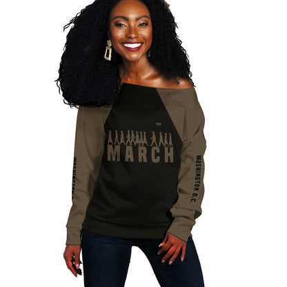 Bayard Rustin Off Shoulder Sweater with March on Washington Design Civil Rights Organizer Tribute - African Pride