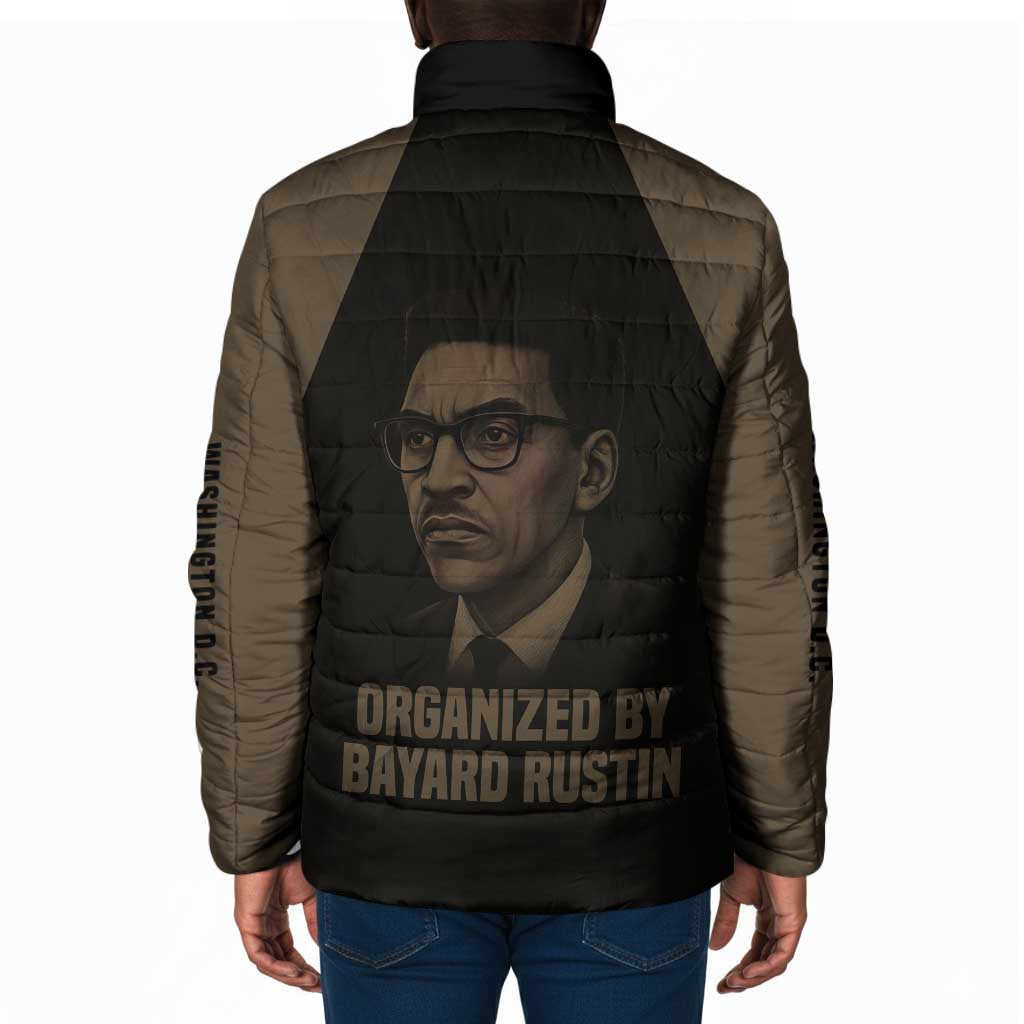 Bayard Rustin Padded Jacket with March on Washington Design Civil Rights Organizer Tribute - African Pride