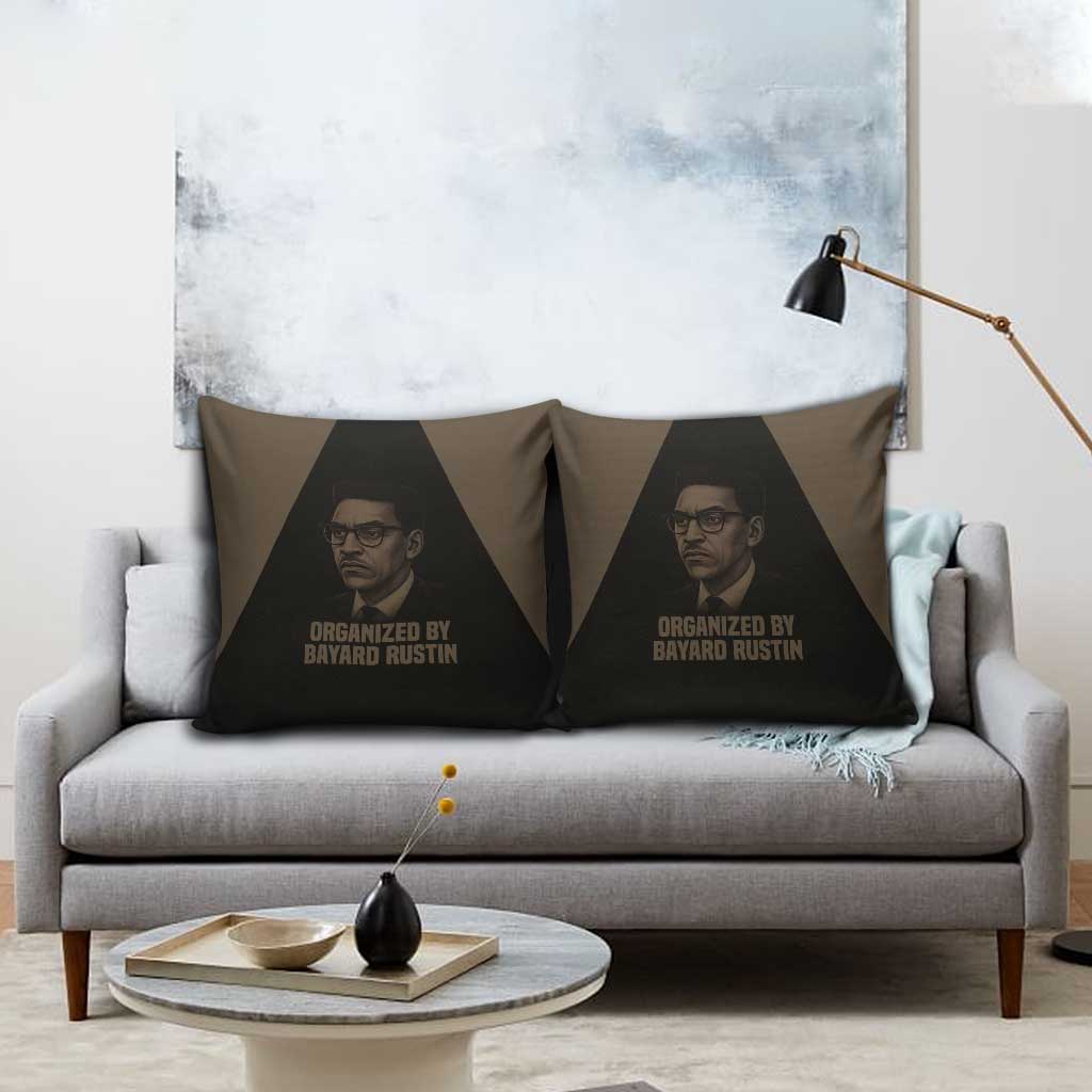 Bayard Rustin Pillow Cover with March on Washington Design Civil Rights Organizer Tribute - African Pride