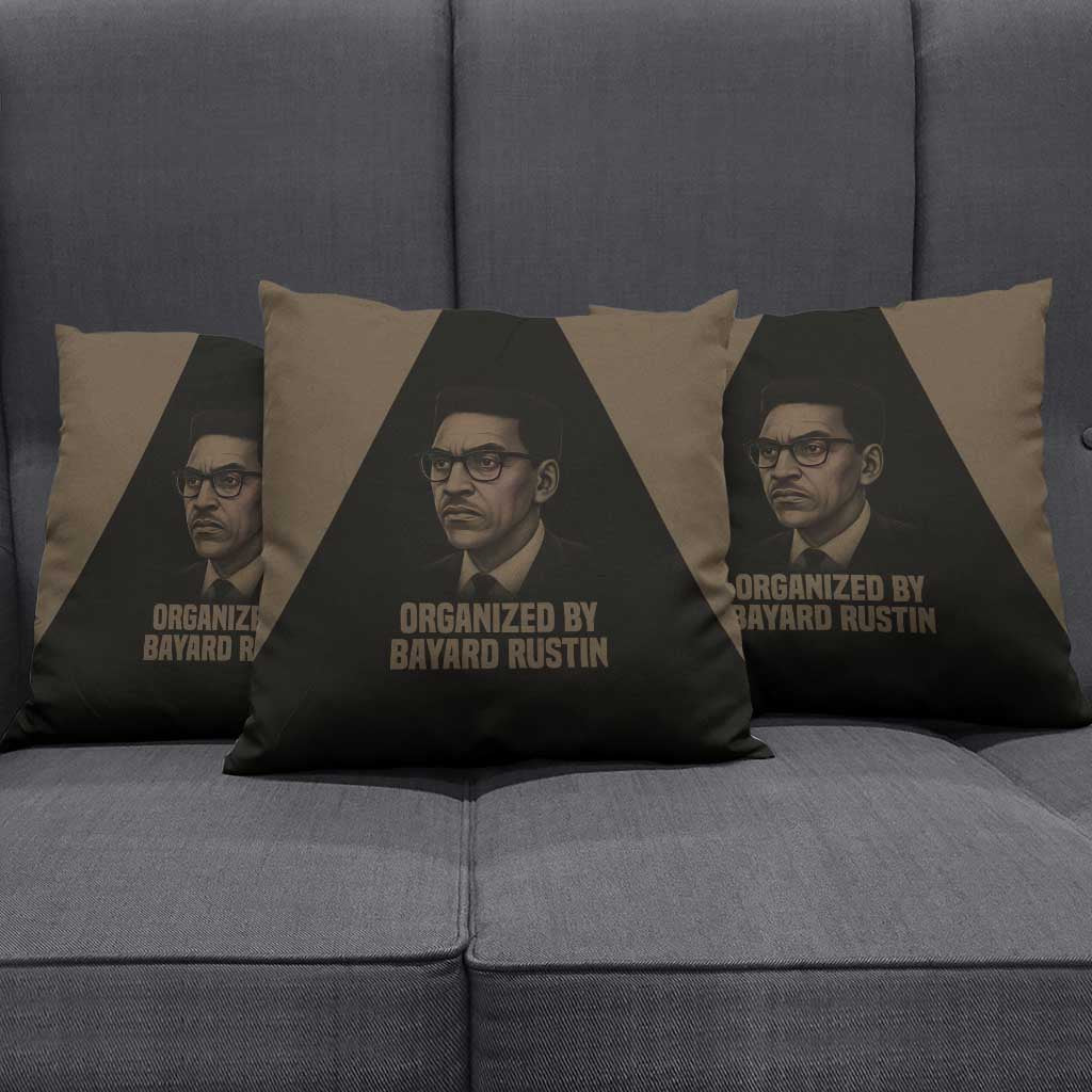 Bayard Rustin Pillow Cover with March on Washington Design Civil Rights Organizer Tribute - African Pride