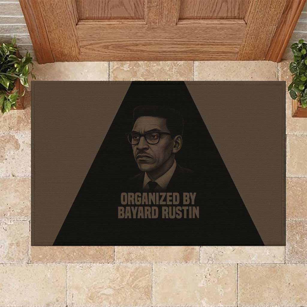 Bayard Rustin Rubber Doormat with March on Washington Design Civil Rights Organizer Tribute - African Pride