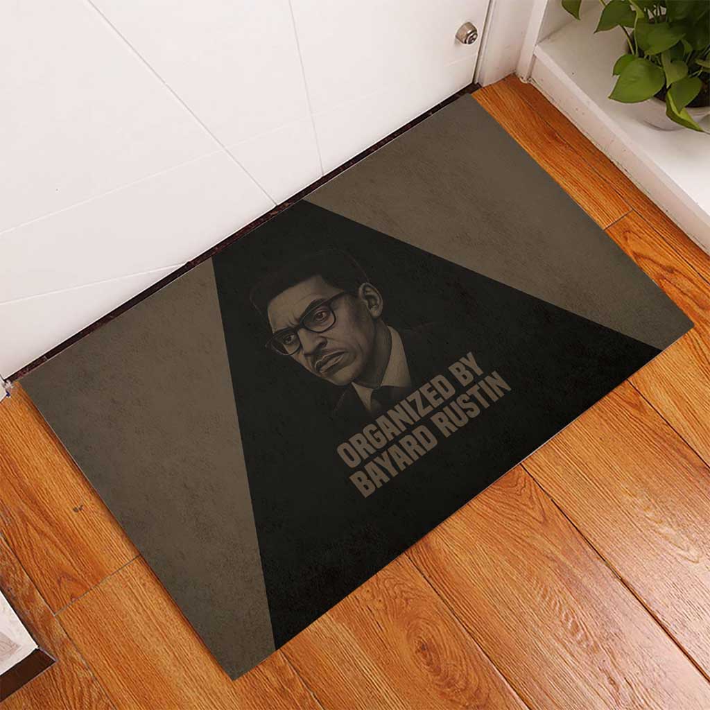Bayard Rustin Rubber Doormat with March on Washington Design Civil Rights Organizer Tribute - African Pride