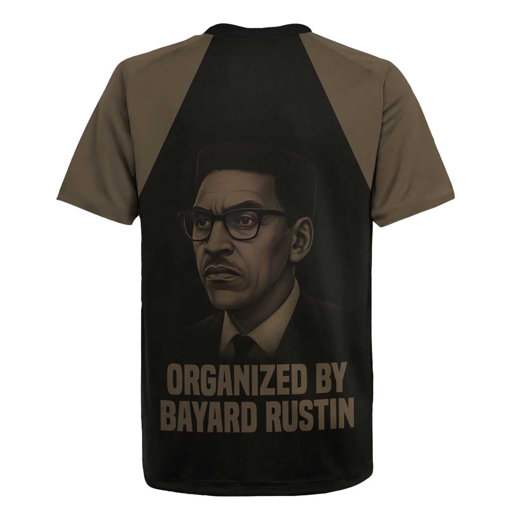 Bayard Rustin Rugby Jersey with March on Washington Design Civil Rights Organizer Tribute - African Pride