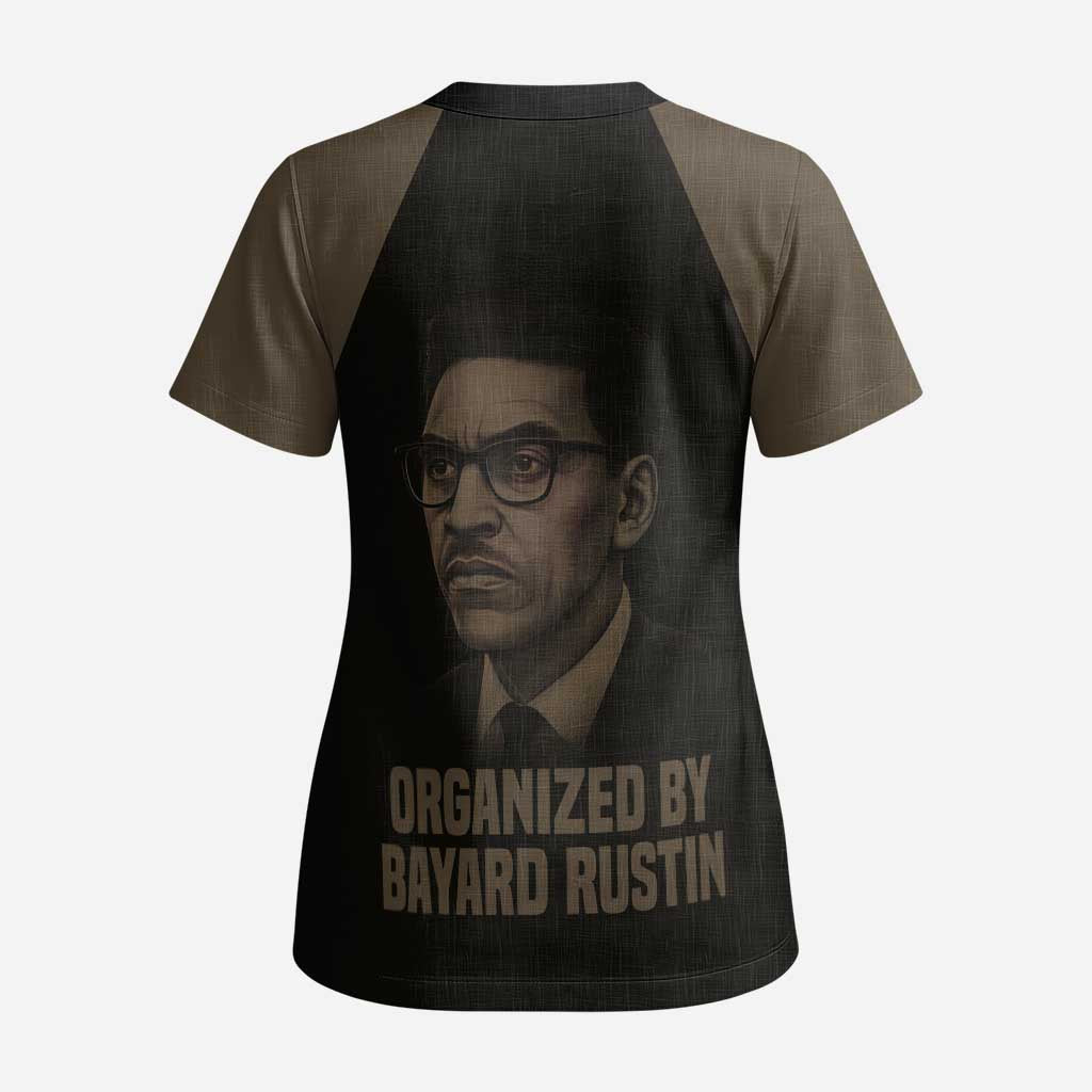 Bayard Rustin Scrub Top with March on Washington Design Civil Rights Organizer Tribute - African Pride