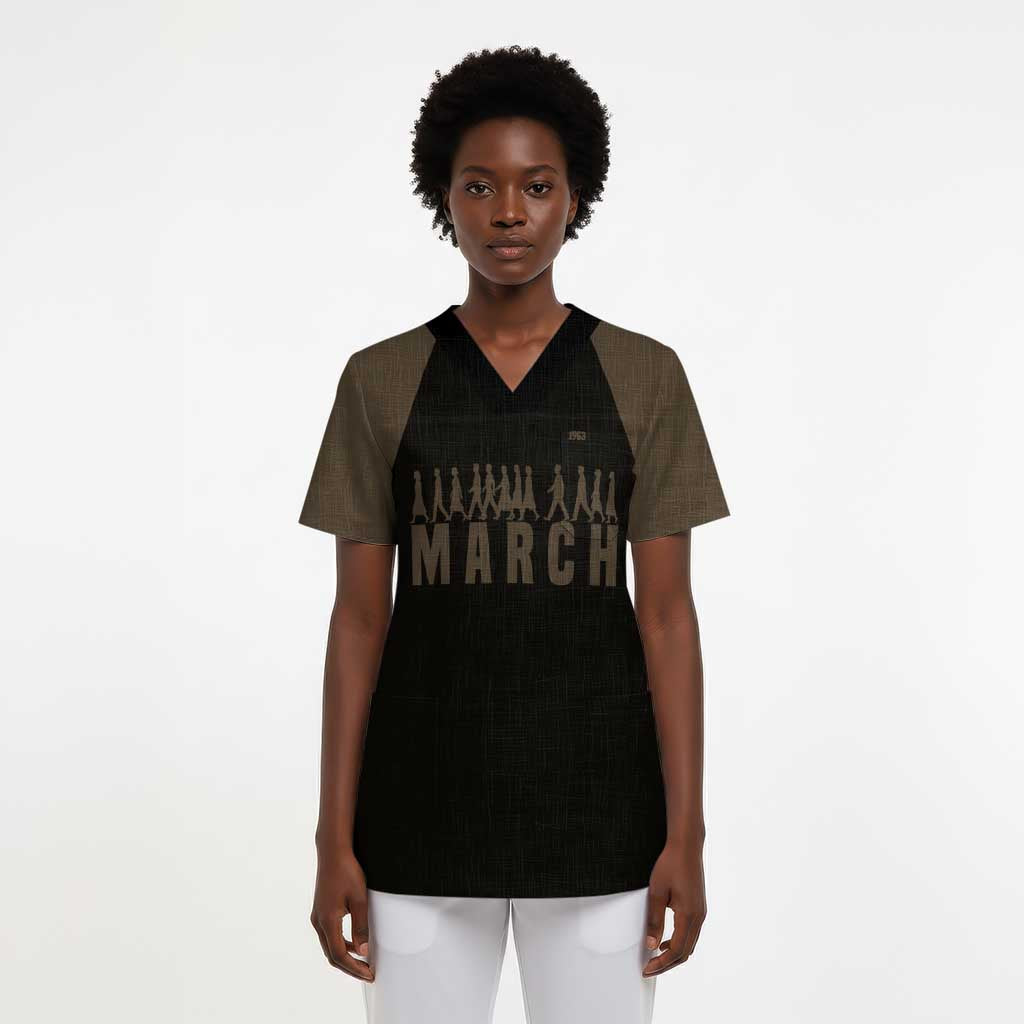 Bayard Rustin Scrub Top with March on Washington Design Civil Rights Organizer Tribute - African Pride