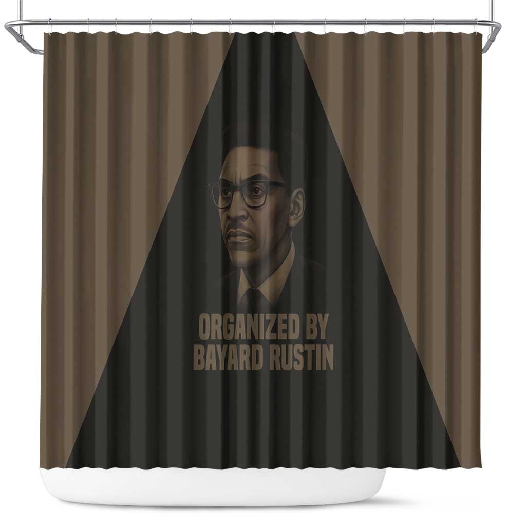 Bayard Rustin Shower Curtain with March on Washington Design Civil Rights Organizer Tribute - African Pride
