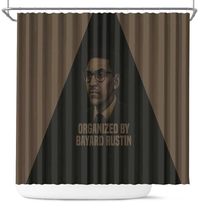 Bayard Rustin Shower Curtain with March on Washington Design Civil Rights Organizer Tribute - African Pride