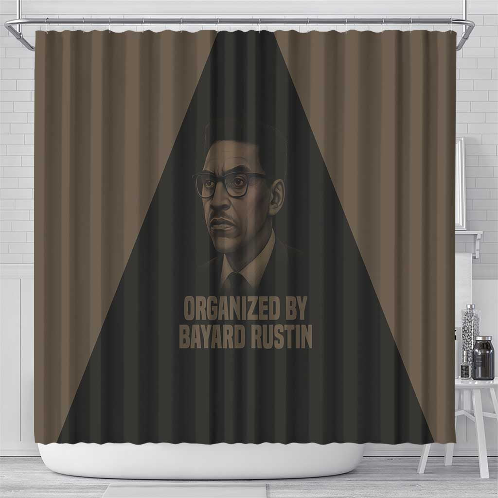 Bayard Rustin Shower Curtain with March on Washington Design Civil Rights Organizer Tribute - African Pride