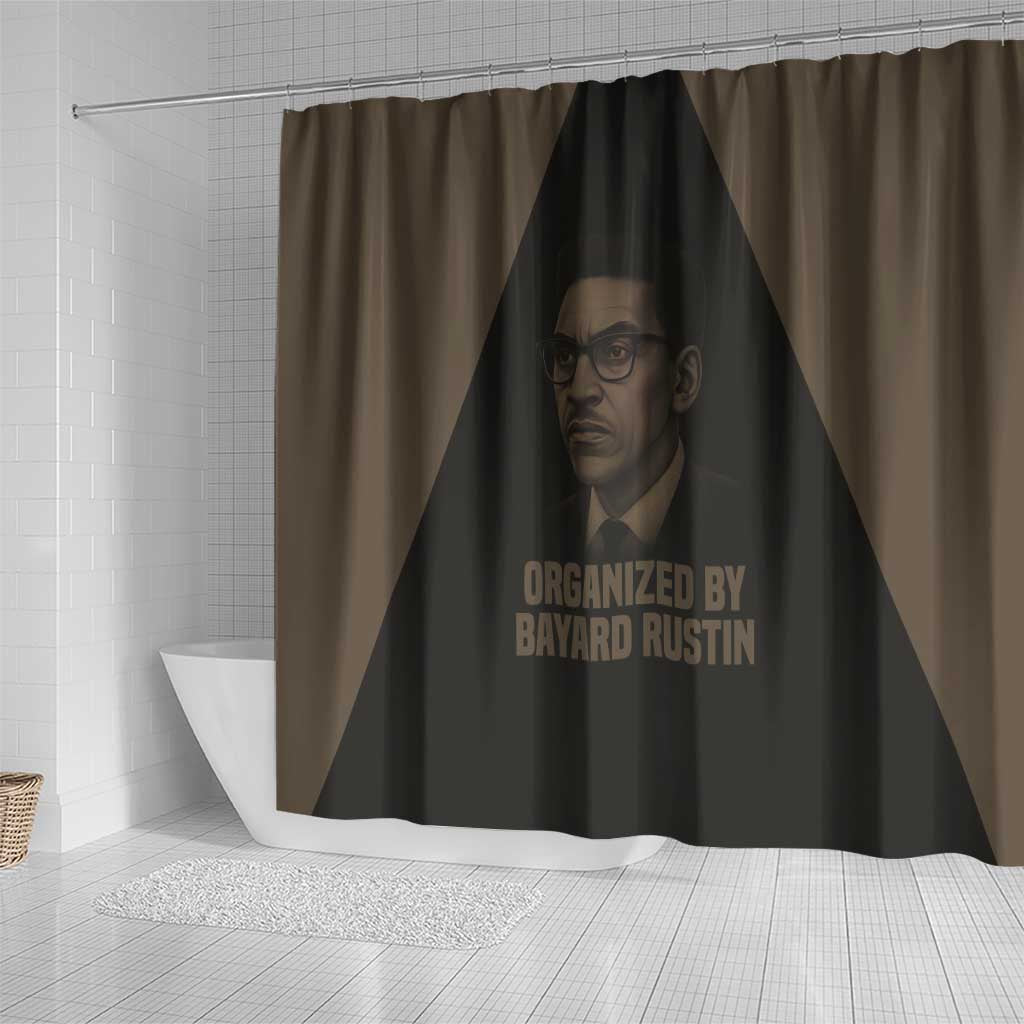 Bayard Rustin Shower Curtain with March on Washington Design Civil Rights Organizer Tribute - African Pride
