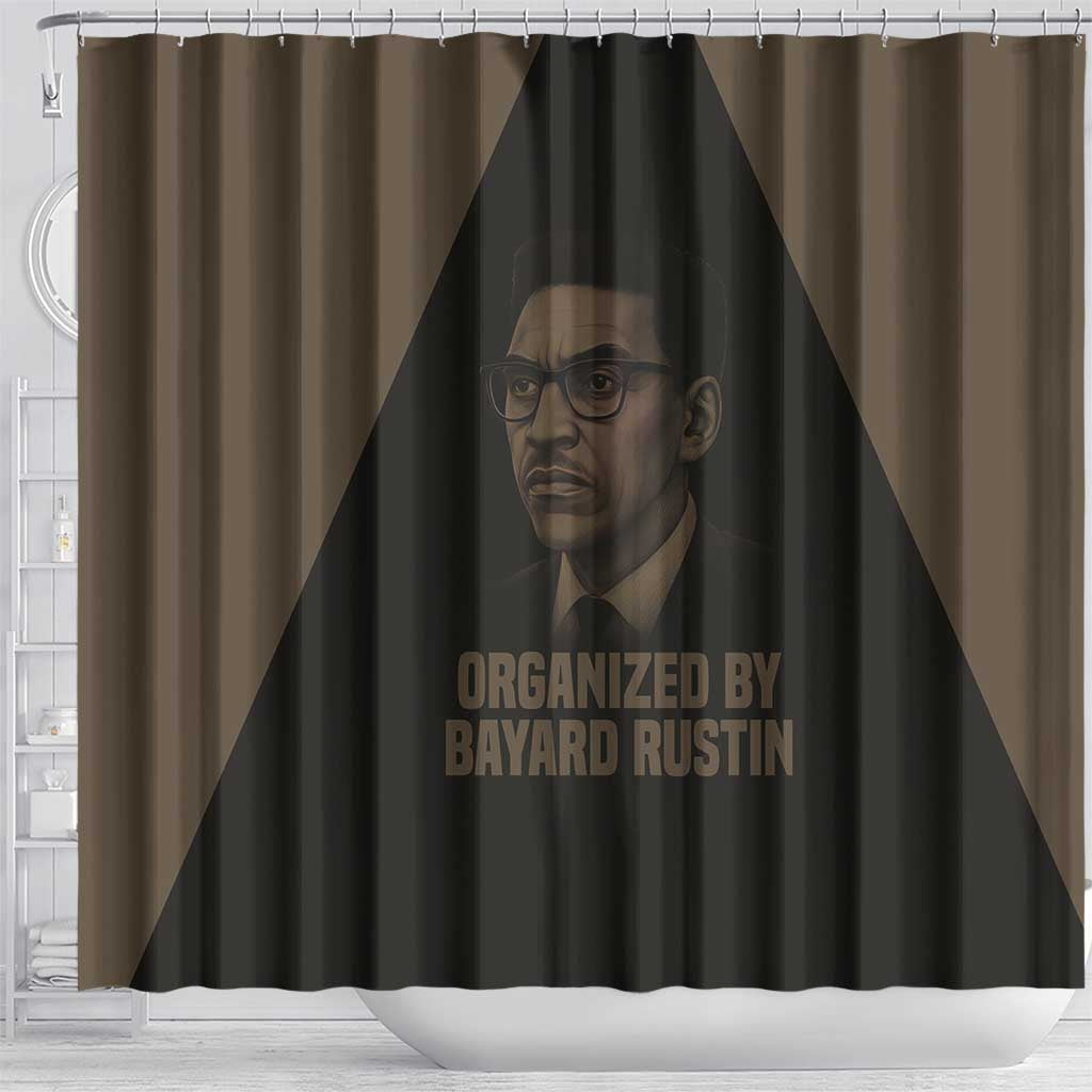 Bayard Rustin Shower Curtain with March on Washington Design Civil Rights Organizer Tribute - African Pride