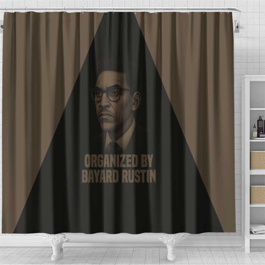 Bayard Rustin Shower Curtain with March on Washington Design Civil Rights Organizer Tribute - African Pride