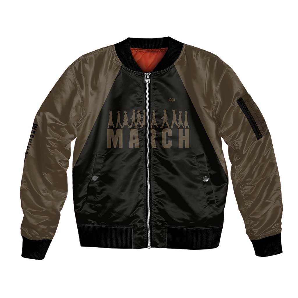 Bayard Rustin Sleeve Zip Bomber Jacket with March on Washington Design Civil Rights Organizer Tribute - African Pride
