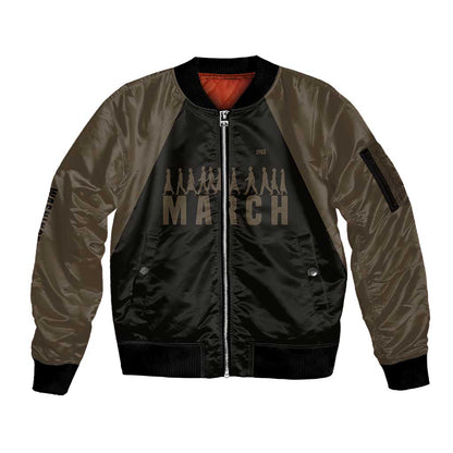 Bayard Rustin Sleeve Zip Bomber Jacket with March on Washington Design Civil Rights Organizer Tribute - African Pride