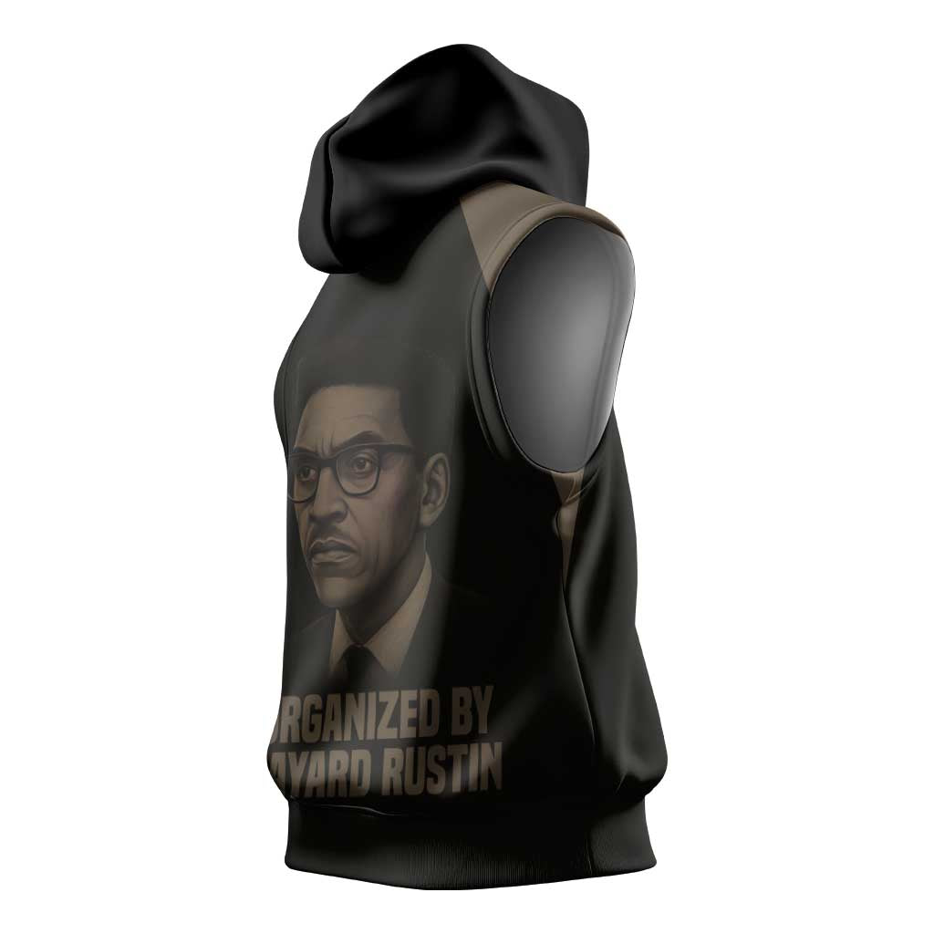 Bayard Rustin Sleeveless Hoodie with March on Washington Design Civil Rights Organizer Tribute - African Pride