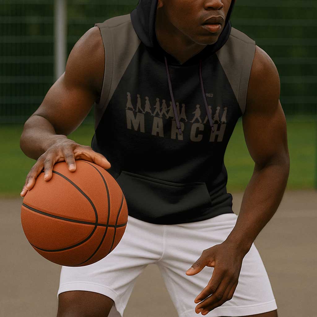 Bayard Rustin Sleeveless Hoodie with March on Washington Design Civil Rights Organizer Tribute - African Pride
