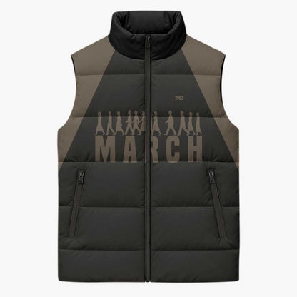Bayard Rustin Sleeveless Puffer Jacket with March on Washington Design Civil Rights Organizer Tribute - African Pride