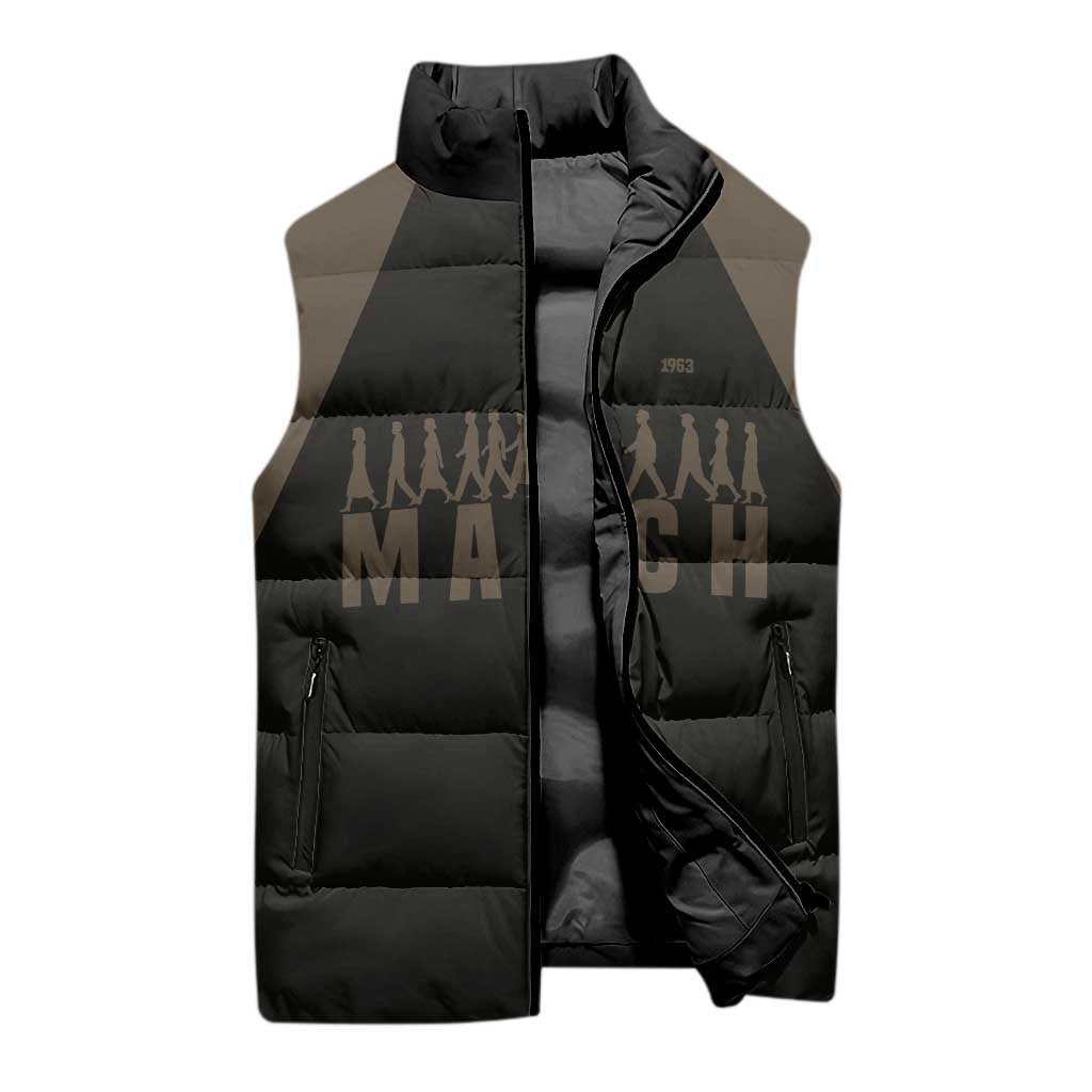 Bayard Rustin Sleeveless Puffer Jacket with March on Washington Design Civil Rights Organizer Tribute - African Pride