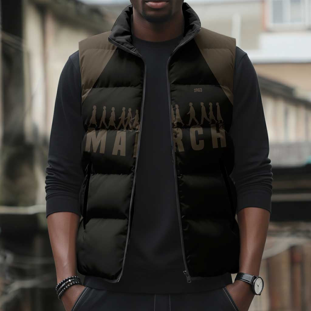Bayard Rustin Sleeveless Puffer Jacket with March on Washington Design Civil Rights Organizer Tribute - African Pride