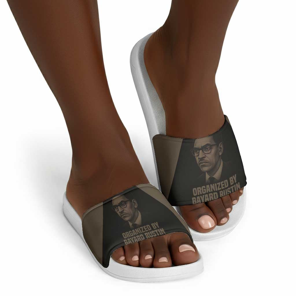 Bayard Rustin Slide Sandals with March on Washington Design Civil Rights Organizer Tribute - African Pride