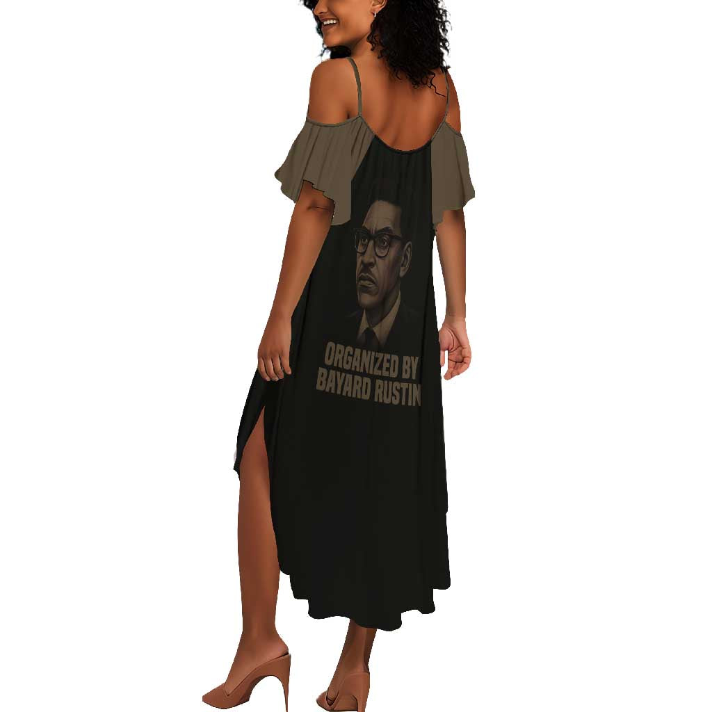 Bayard Rustin Summer Maxi Dress with March on Washington Design Civil Rights Organizer Tribute - African Pride