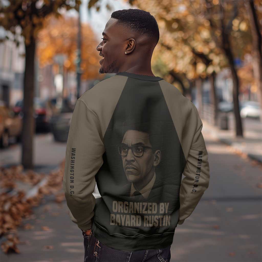 Bayard Rustin Sweatshirt with March on Washington Design Civil Rights Organizer Tribute - African Pride